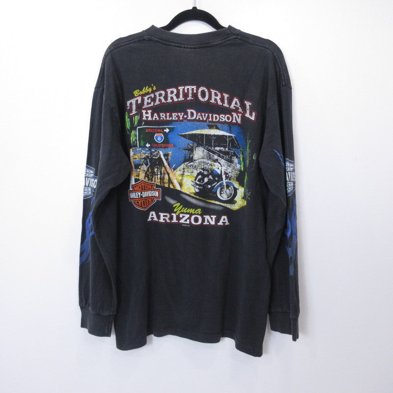HARLEY-DAVIDSON | ハーレーダビットソン ファイヤーパターン 長袖Ｔシャツ ブラック サイズ：L【姫路東店】