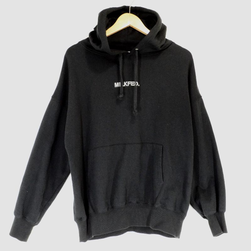 MILK FED | ミルクフェド STENCIL SWEAT HOODIE パーカー 3194254 ブラック【倉吉店】