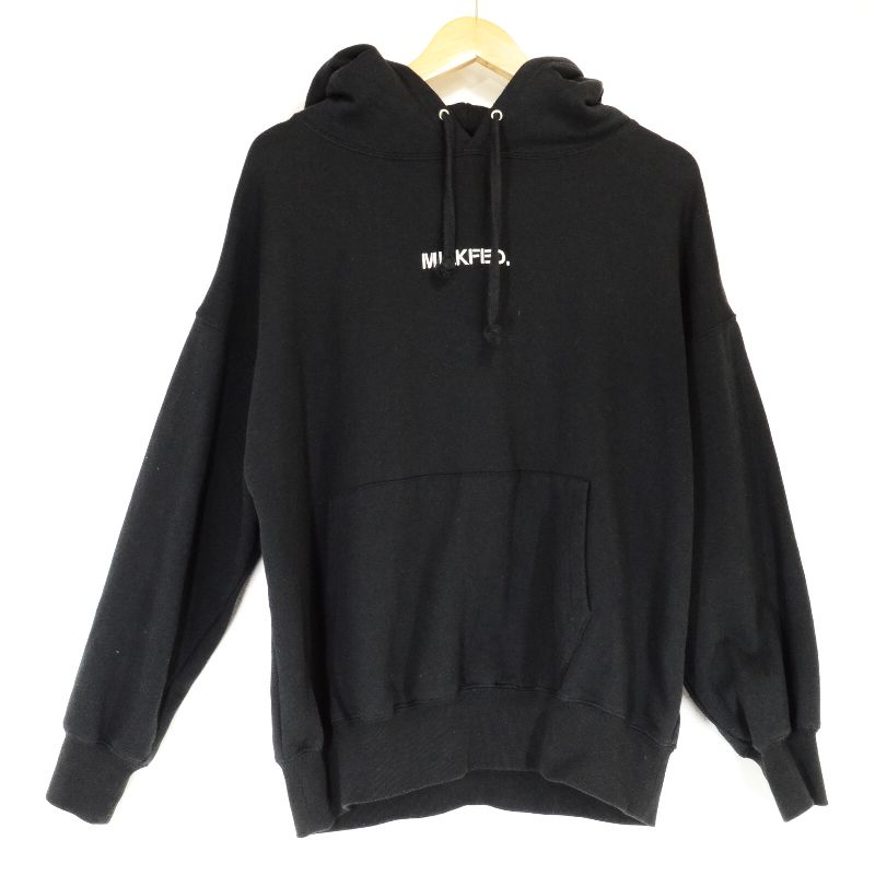 MILK FED | ミルクフェド STENCIL SWEAT HOODIE パーカー 3194254 ブラック【倉吉店】