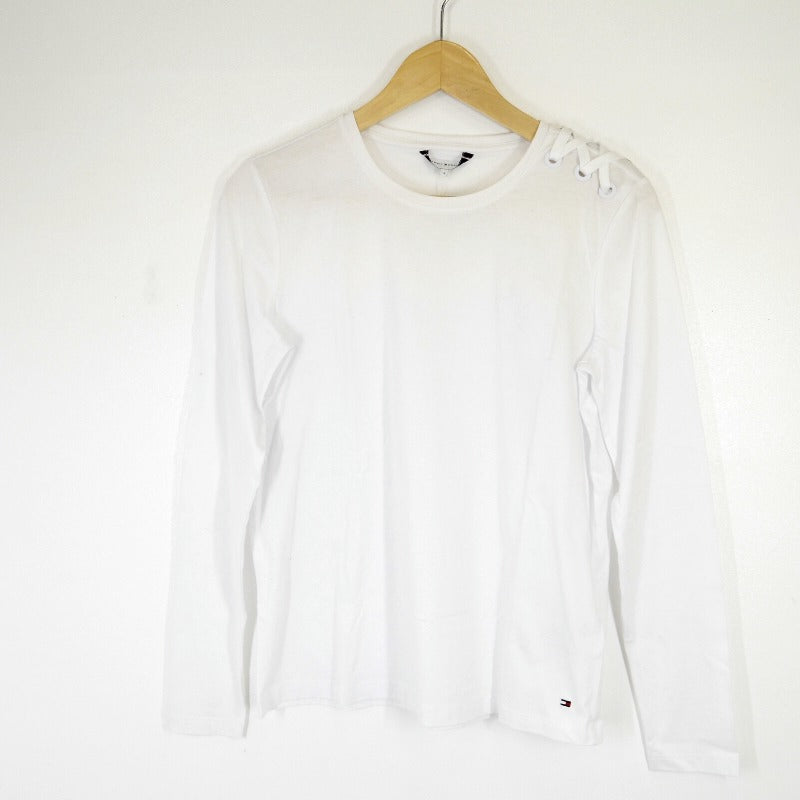 TOMMY HILFIGER | トミーヒルフィガー KRISTIE C-NK TOP LS 長袖Ｔシャツ WWOWW24110 ホワイト サイズ：S【倉吉店】