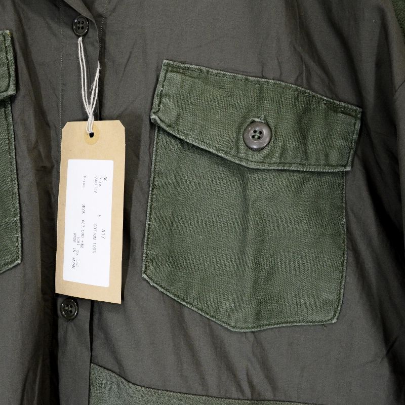 130 GARMENT｜ガーメント　ミリタリーリメイクシャツワンピース ワンピース A17 カーキ【倉吉店】