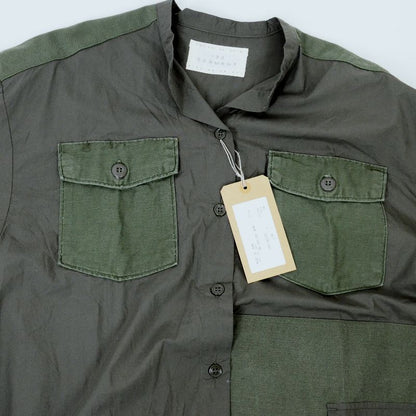 130 GARMENT｜ガーメント　ミリタリーリメイクシャツワンピース ワンピース A17 カーキ【倉吉店】