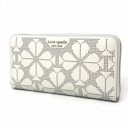 kate spade NEW YORK | ケイトスペードニューヨーク スペンサーパーフォレイテッド 長財布 アイボリー【倉吉店】