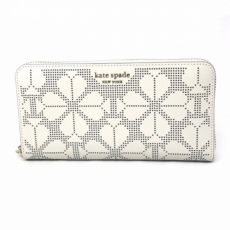 kate spade NEW YORK | ケイトスペードニューヨーク スペンサーパーフォレイテッド 長財布 アイボリー【倉吉店】