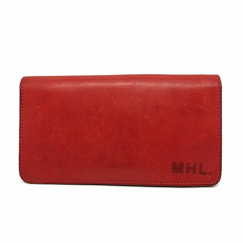 MHL | エムエイチエル レザーウォレット 長財布 レッド【倉吉店】