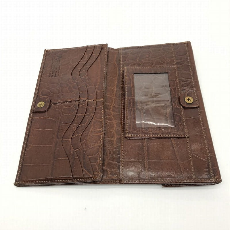 IL BISONTE | イルビゾンテ クロコ型押し 長財布 ブラウン【倉吉店】