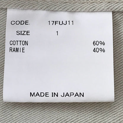 URU | ウル 17AW Cotton Ramie Oversize Jacket その他アウター 17FUJ11 アイボリー系 サイズ：1【倉吉店】