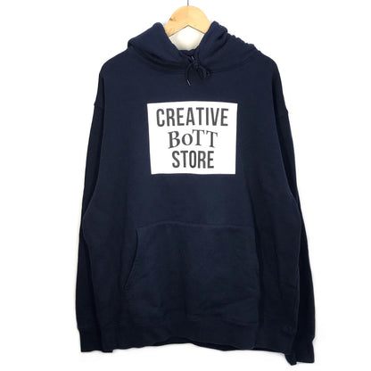 BoTT | ボット ×Creative Drug Store クリエイティヴドラッグストア Square Logo Hoodie スクエアロゴフーディ パーカー ネイビー サイズ：XL【倉吉店】