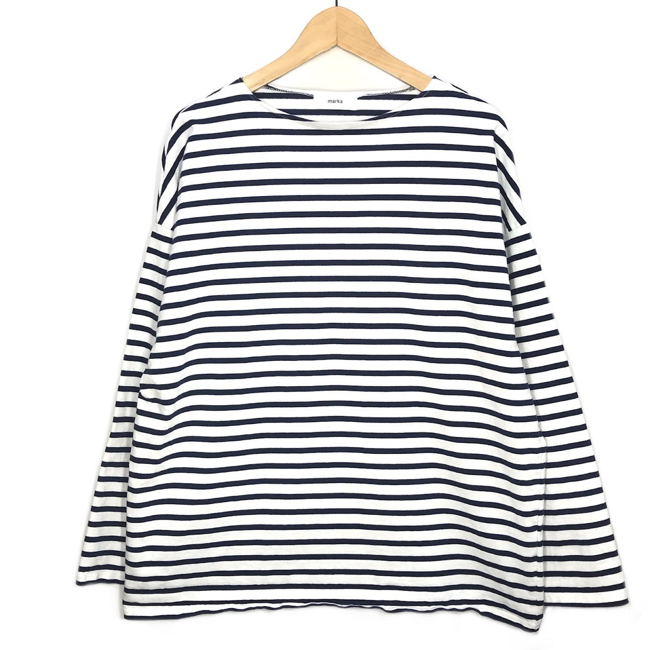 marka | マーカ BASQUE SHIRT ORGANIC COTTON ボーダー 長袖Ｔシャツ M21B-05CS01C ネイビー×ホワイト サイズ：3【倉吉店】