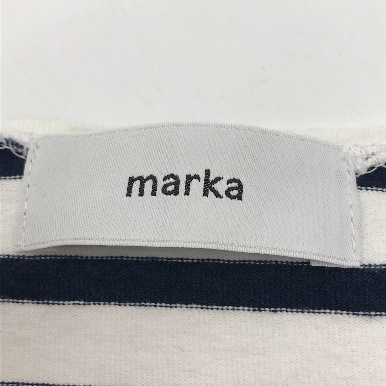marka | マーカ BASQUE SHIRT ORGANIC COTTON ボーダー 長袖Ｔシャツ M21B-05CS01C ネイビー×ホワイト サイズ：3【倉吉店】