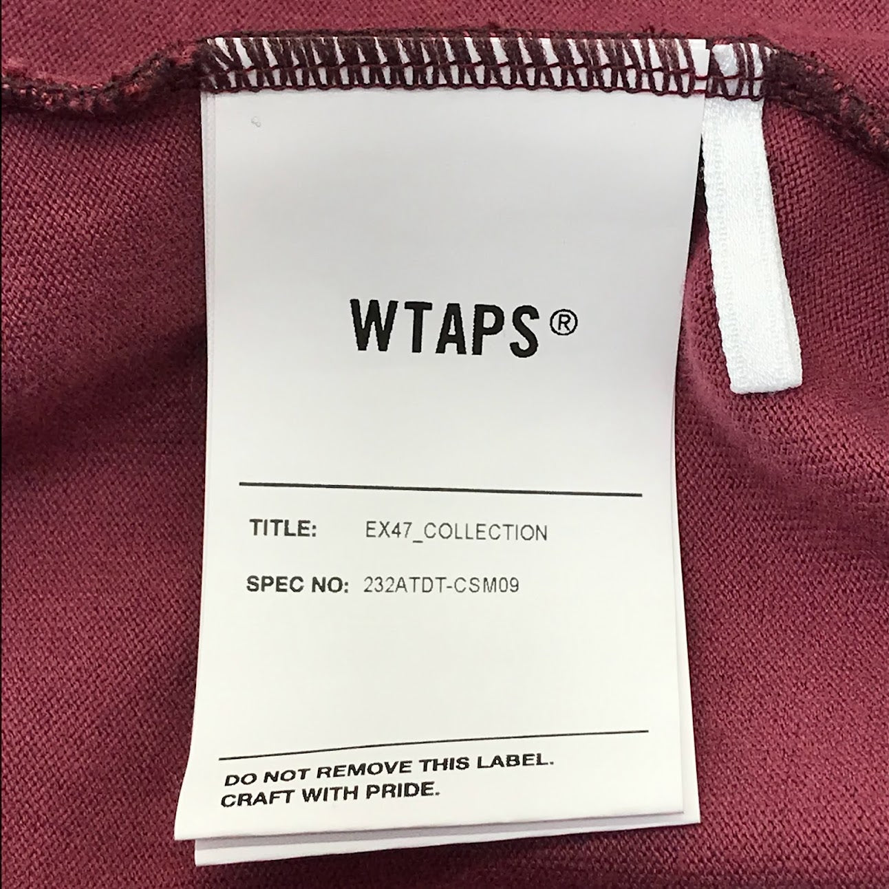 W)TAPS | ダブルタップス QB / SS / RACO. BRACKETS 半袖Ｔシャツ 232ATDT-CSM09 レッド サイズ：4【倉吉店】