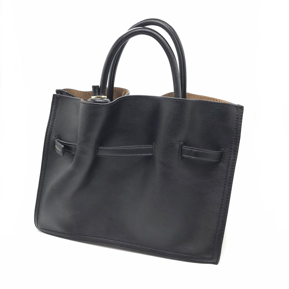 LOWELL things｜ロウェル シングス ギャザーオープントートBAG mini 2wayバッグ トートバッグ ブラック【倉吉店】