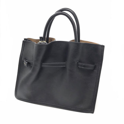 LOWELL things｜ロウェル シングス ギャザーオープントートBAG mini 2wayバッグ トートバッグ ブラック【倉吉店】