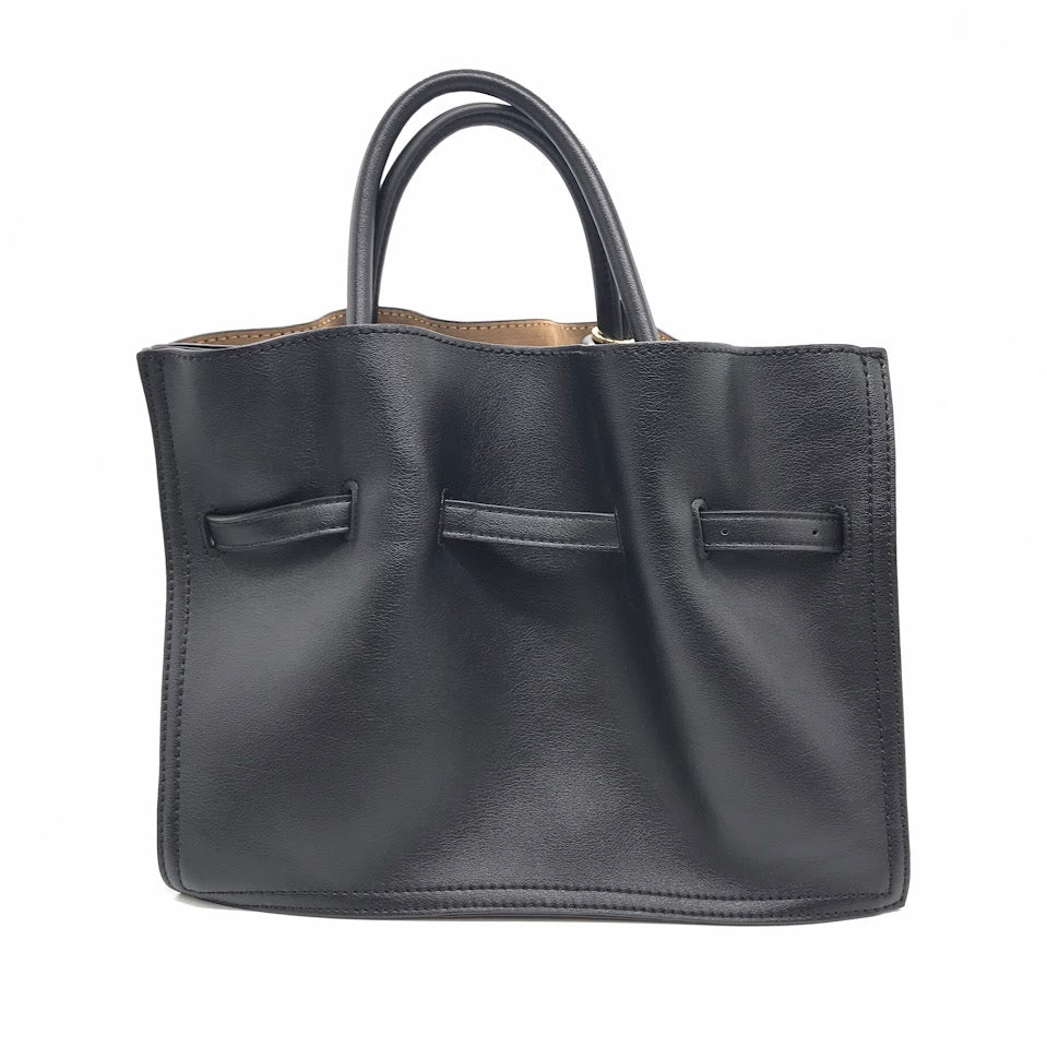 LOWELL things｜ロウェル シングス ギャザーオープントートBAG mini 2wayバッグ トートバッグ ブラック【倉吉店】