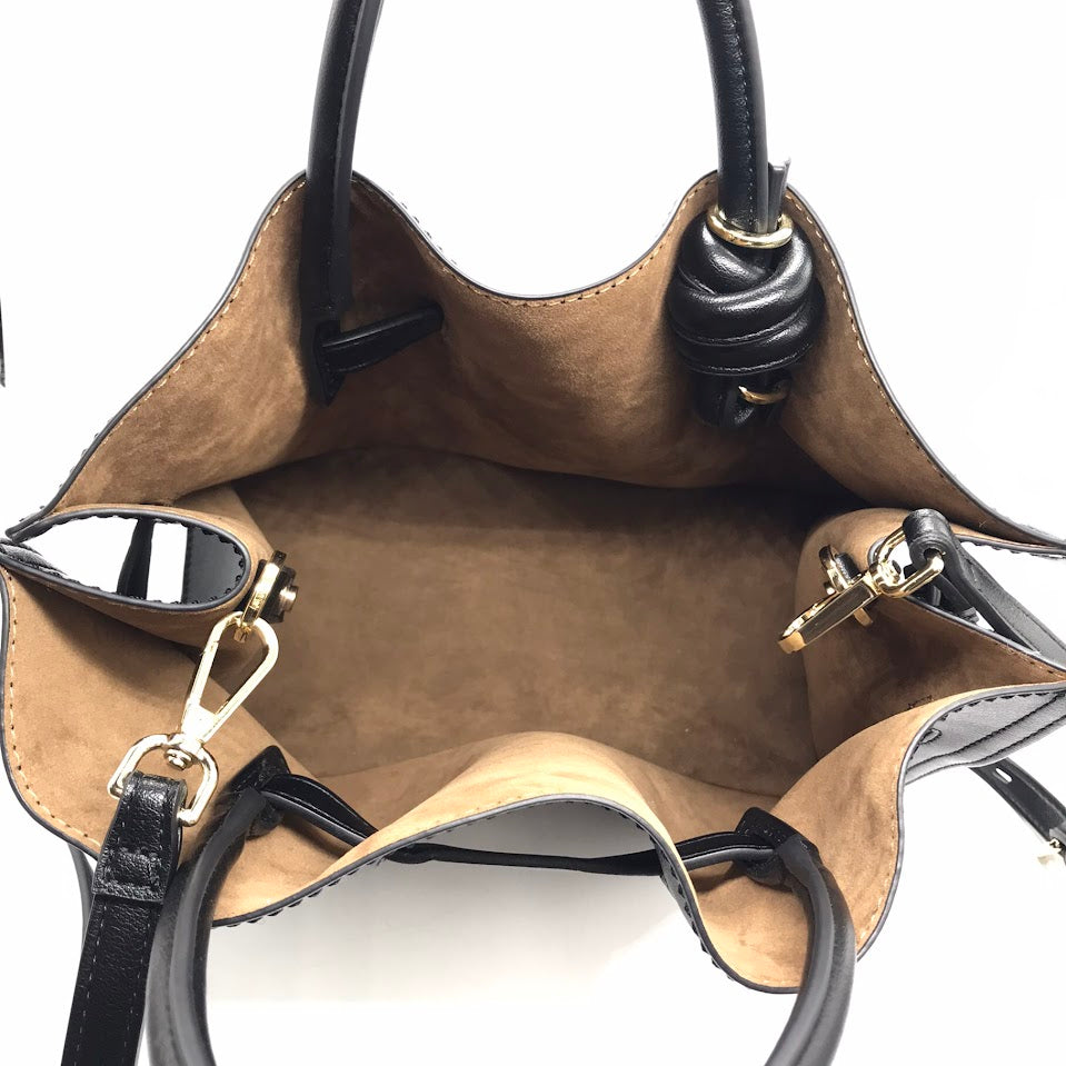 LOWELL things｜ロウェル シングス ギャザーオープントートBAG mini 2wayバッグ トートバッグ ブラック【倉吉店】
