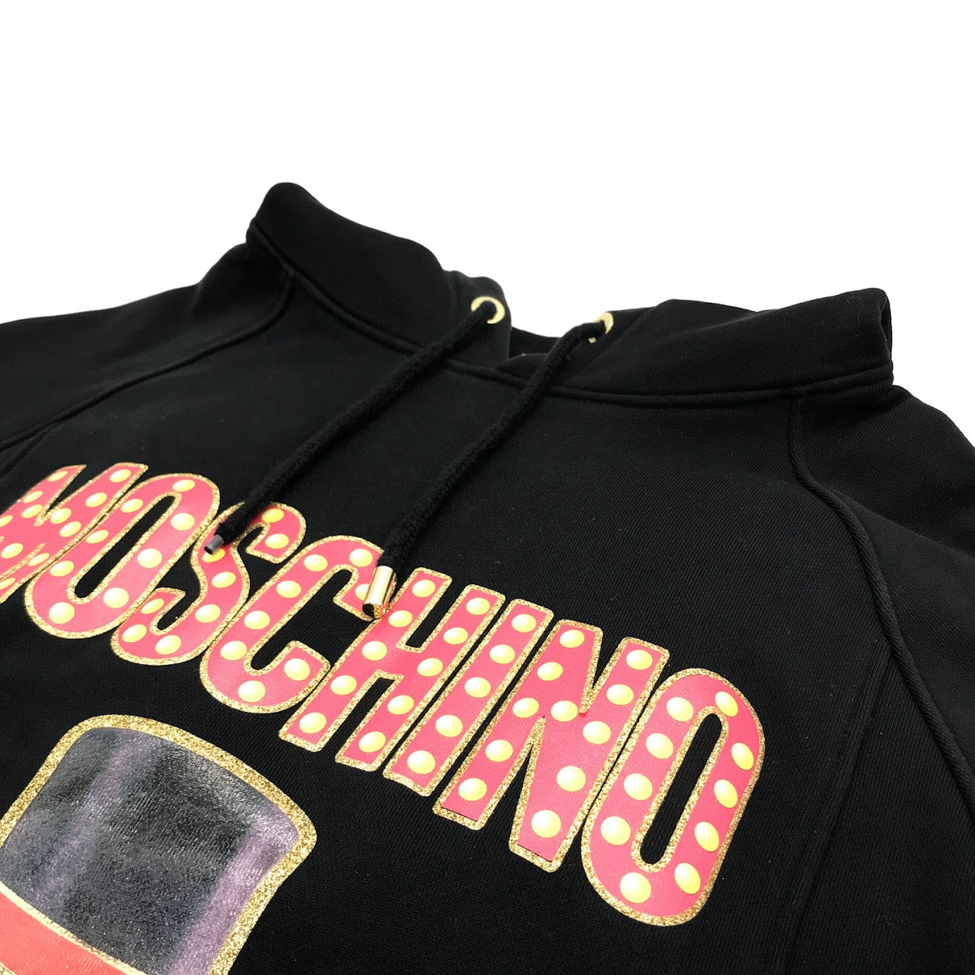 MOSCHINO | モスキーノ MOSCHINO BEAR転写プリント付きロング丈パーカー パーカー V0453 0527 ブラック【倉吉店】