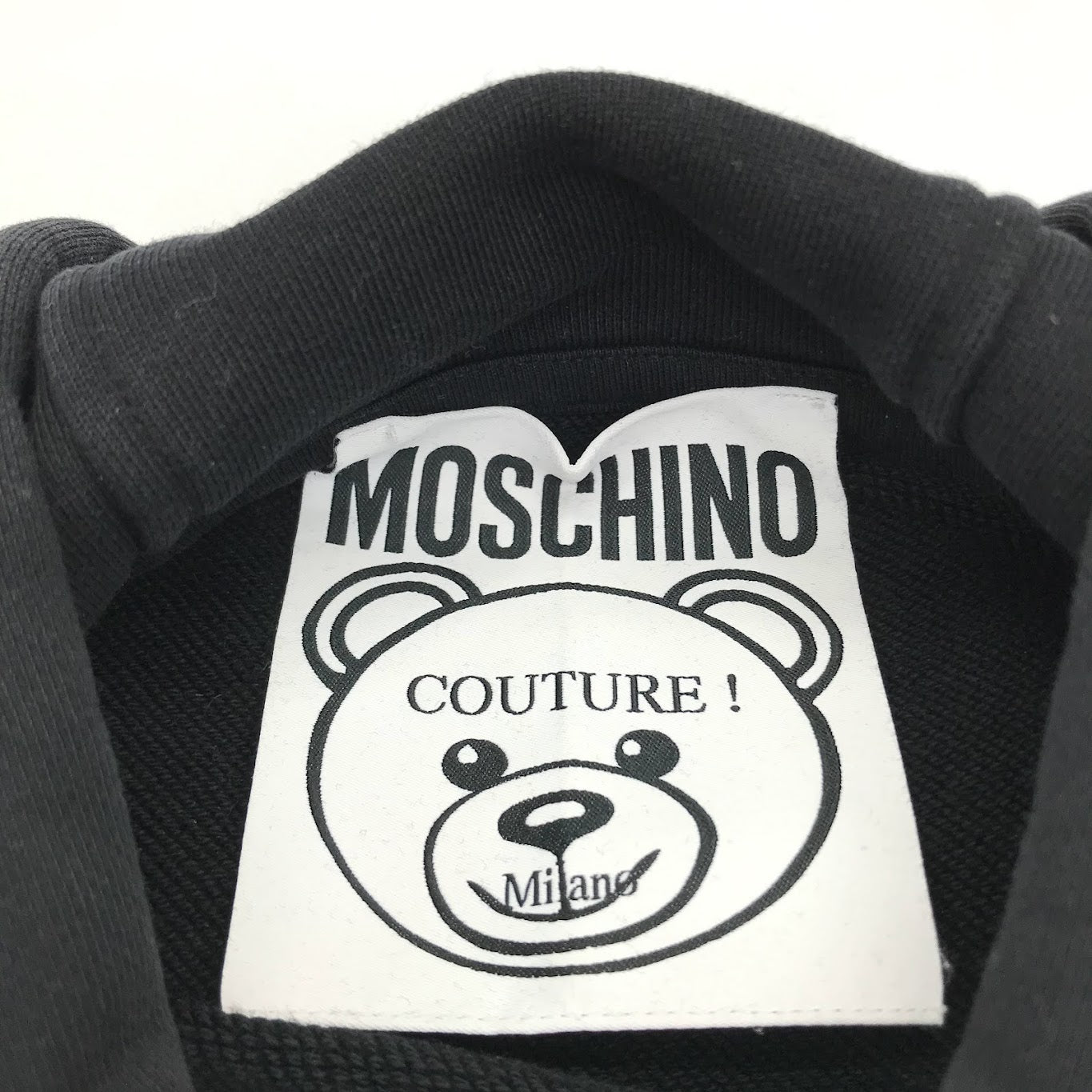 MOSCHINO | モスキーノ MOSCHINO BEAR転写プリント付きロング丈パーカー パーカー V0453 0527 ブラック【倉吉店】