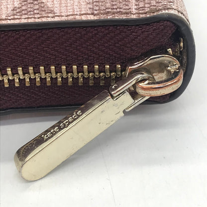 kate spade NEW YORK | ケイトスペードニューヨーク フラワー コーテッド キャンバス ジップ アラウンド 長財布 PWR00085 ピンク【倉吉店】