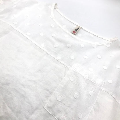 ドットリネンワンピース ワンピース 37-111Z ホワイト サイズ：2【倉吉店】