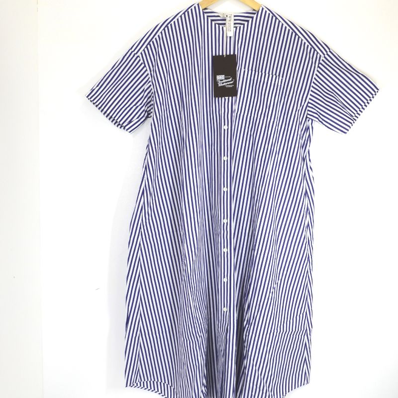 Traditional Weatherwear | トラディショナルウェザーウェア STANDARD SHIRT DRESS ストライプ柄 ワンピース L211OSFOP0202TO ブルー サイズ：S【倉吉店】