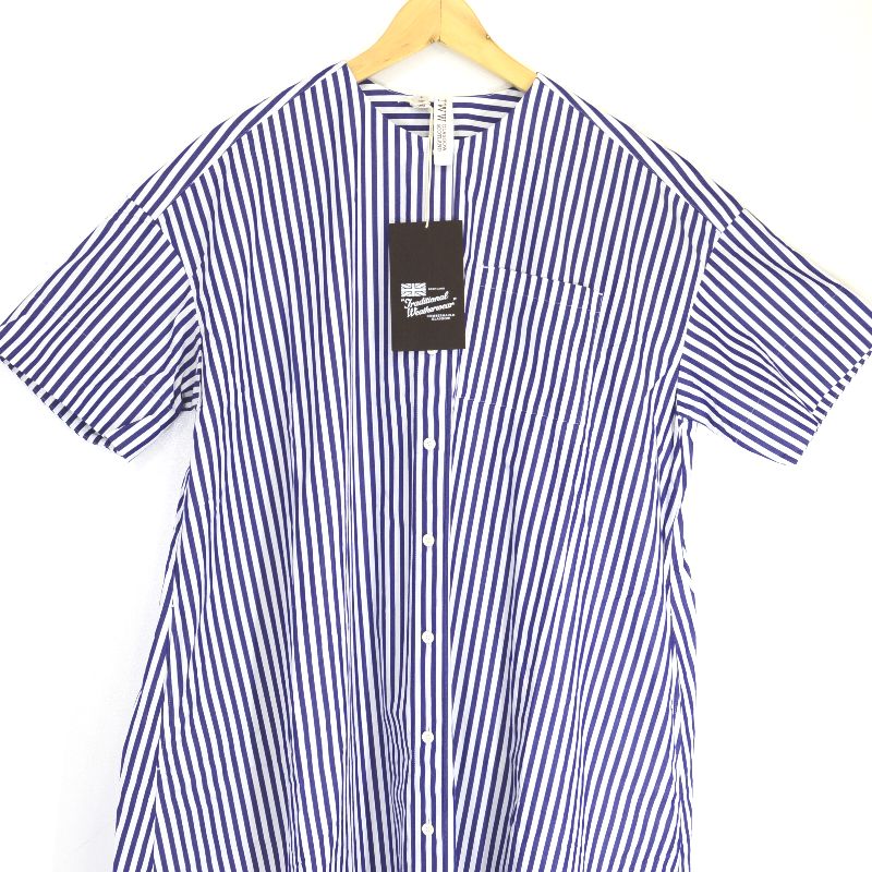 Traditional Weatherwear | トラディショナルウェザーウェア STANDARD SHIRT DRESS ストライプ柄 ワンピース L211OSFOP0202TO ブルー サイズ：S【倉吉店】