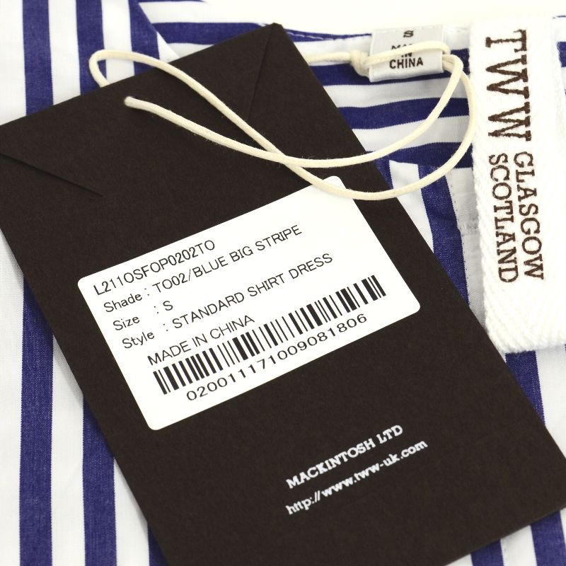 Traditional Weatherwear | トラディショナルウェザーウェア STANDARD SHIRT DRESS ストライプ柄 ワンピース L211OSFOP0202TO ブルー サイズ：S【倉吉店】