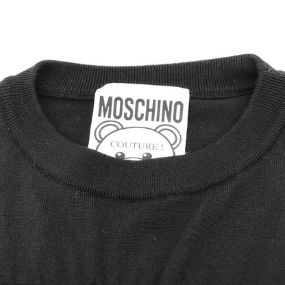 MOSCHINO | モスキーノ パンク風BEARプリント付きクルーネックニット セーター A0931 5508 ブラック【倉吉店】