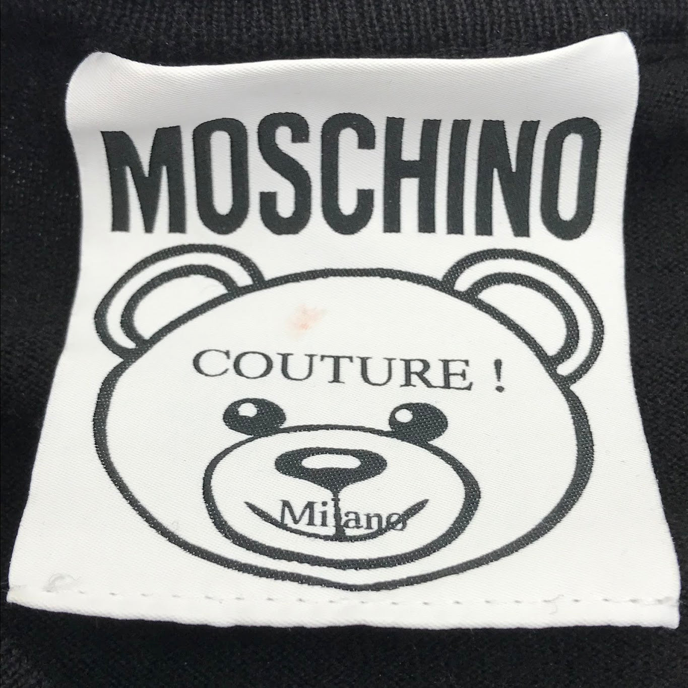 MOSCHINO | モスキーノ パンク風BEARプリント付きクルーネックニット セーター A0931 5508 ブラック【倉吉店】