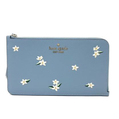 kate spade NEW YORK | ケイトスペードニューヨーク ルーシー フローラル エンブロイダード 花刺繍 ポーチ KD903 ブルー【倉吉店】