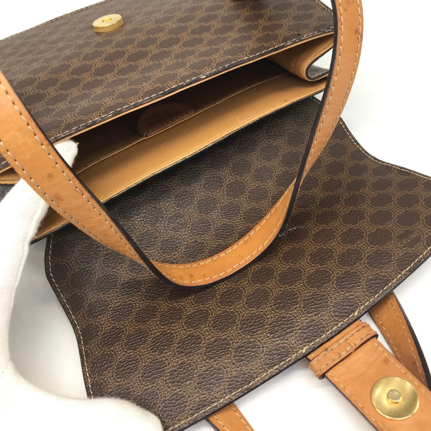 CELINE | セリーヌ マカダム柄 メダル トートバッグ F/01 ブラウン【倉吉店】