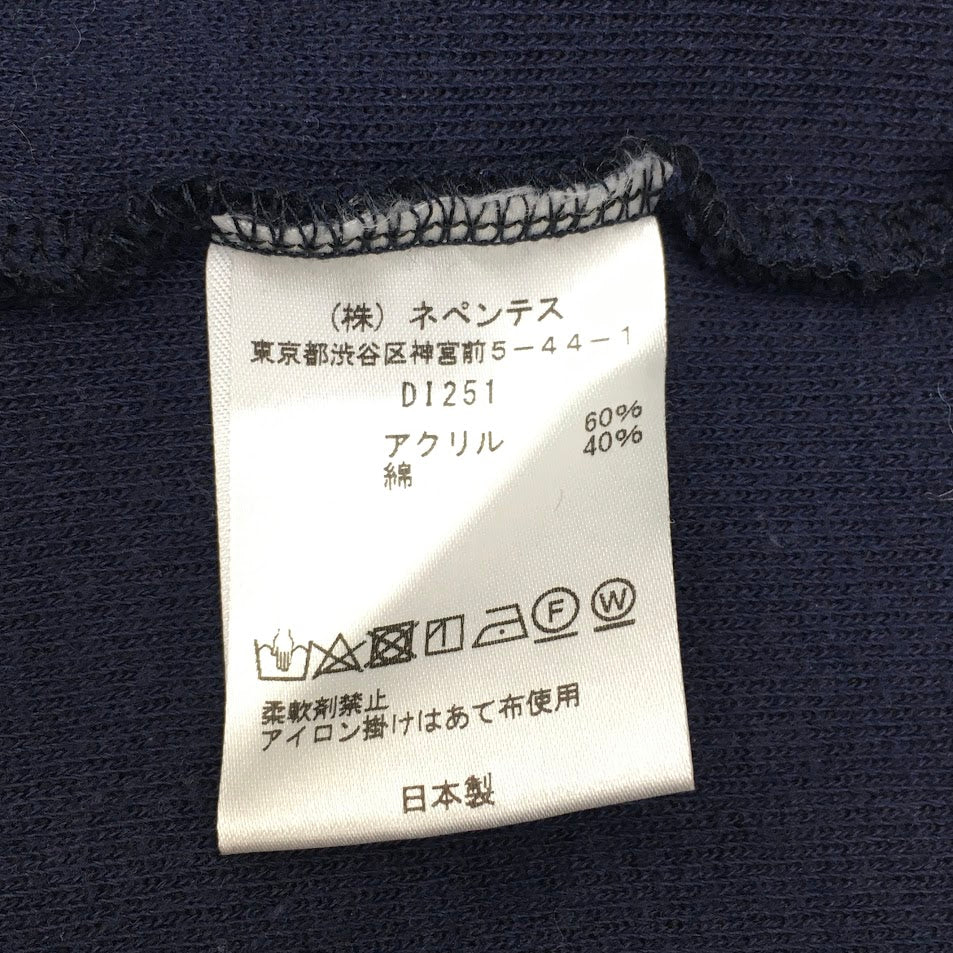 ノーカラーフリースジップアップジャケット ブルゾン DI251 ネイビー サイズ：L【倉吉店】