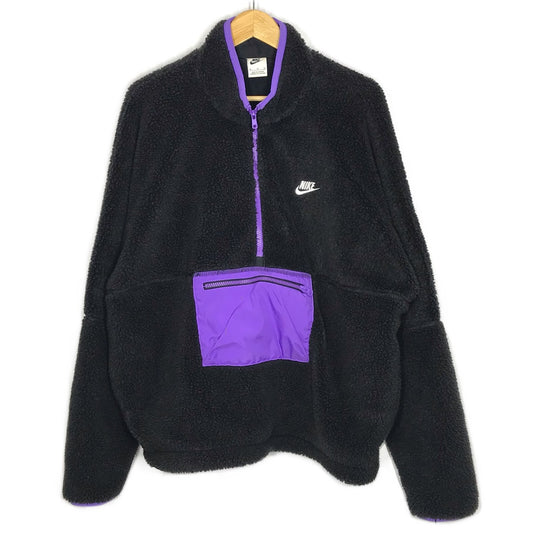 NIKE | ナイキ M NK CLUB+ WINTER HZ ANORAK フリースアノラック その他トップス DQ4881-010 ブラック×パープル サイズ：XL【倉吉店】