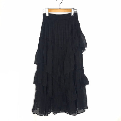 CELFORD | セルフォード ラッフルシアーチェックスカート ロングスカート CWFS211108 ブラック サイズ：38【倉吉店】