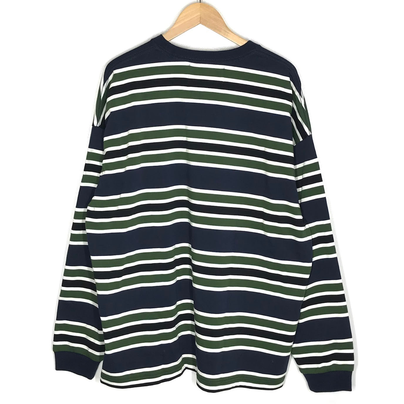 N!ce shop｜ナイスショップ　N!ce border long tee ボーダーロンT 長袖Ｔシャツ NC-CT06 ネイビー×ホワイト×グリーン サイズ：XL【倉吉店】