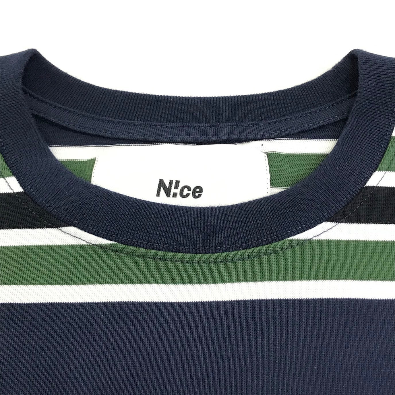 N!ce shop｜ナイスショップ　N!ce border long tee ボーダーロンT 長袖Ｔシャツ NC-CT06 ネイビー×ホワイト×グリーン サイズ：XL【倉吉店】