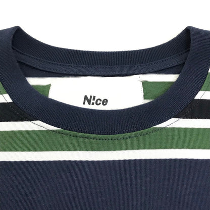 N!ce shop｜ナイスショップ　N!ce border long tee ボーダーロンT 長袖Ｔシャツ NC-CT06 ネイビー×ホワイト×グリーン サイズ：XL【倉吉店】