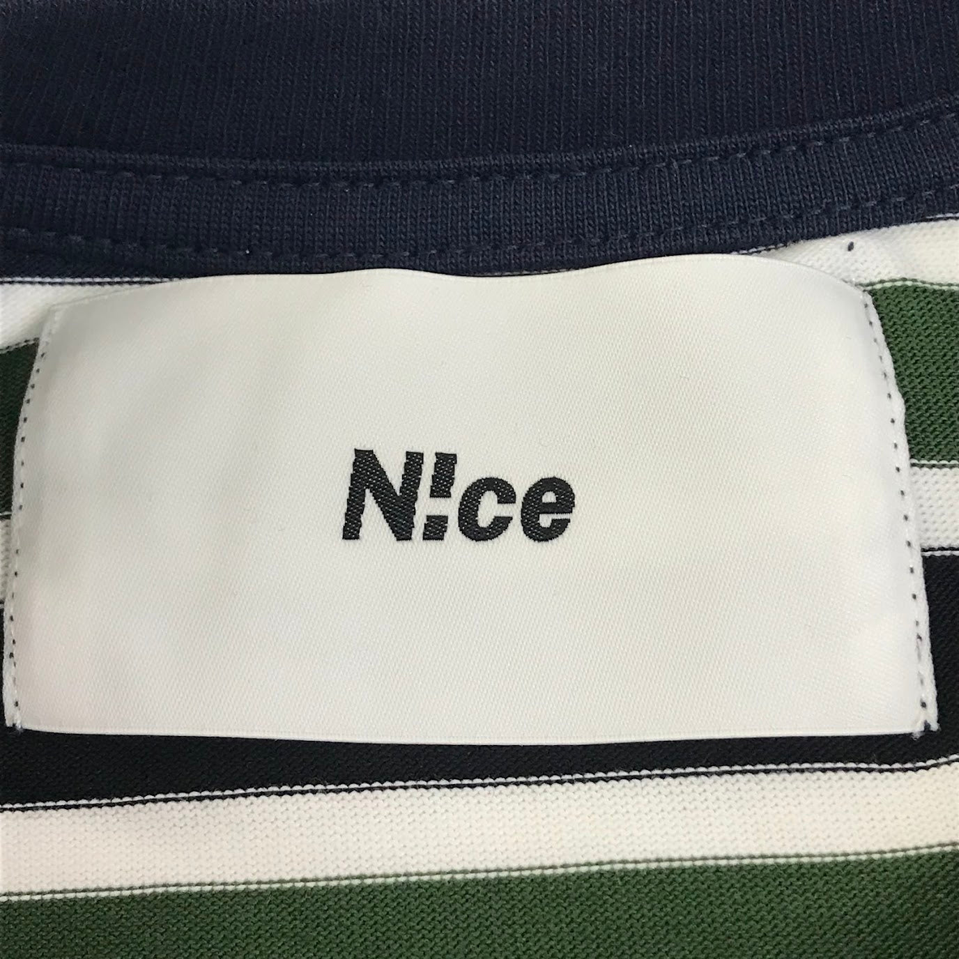 N!ce shop｜ナイスショップ　N!ce border long tee ボーダーロンT 長袖Ｔシャツ NC-CT06 ネイビー×ホワイト×グリーン サイズ：XL【倉吉店】