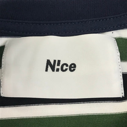 N!ce shop｜ナイスショップ　N!ce border long tee ボーダーロンT 長袖Ｔシャツ NC-CT06 ネイビー×ホワイト×グリーン サイズ：XL【倉吉店】