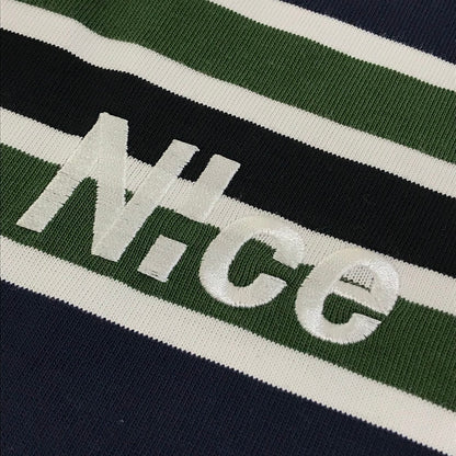 N!ce shop｜ナイスショップ　N!ce border long tee ボーダーロンT 長袖Ｔシャツ NC-CT06 ネイビー×ホワイト×グリーン サイズ：XL【倉吉店】