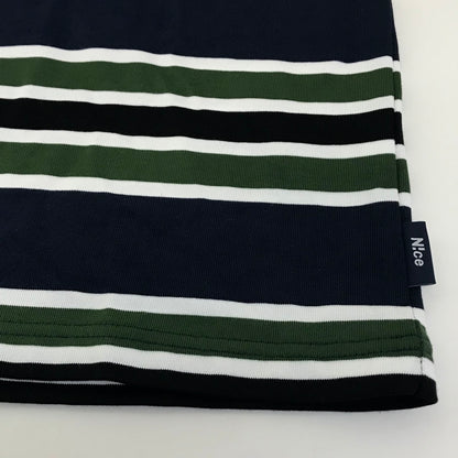 N!ce shop｜ナイスショップ　N!ce border long tee ボーダーロンT 長袖Ｔシャツ NC-CT06 ネイビー×ホワイト×グリーン サイズ：XL【倉吉店】