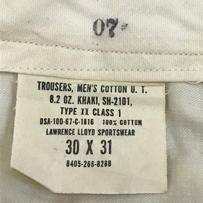 MILITARY衣料 | ミリタリーイリョウ 60S LAWRENCE LLOYD SPORTSWEAR TYPE2 トラウザーパンツ パンツ 8405-266-8288 ベージュ サイズ：30【倉吉店】