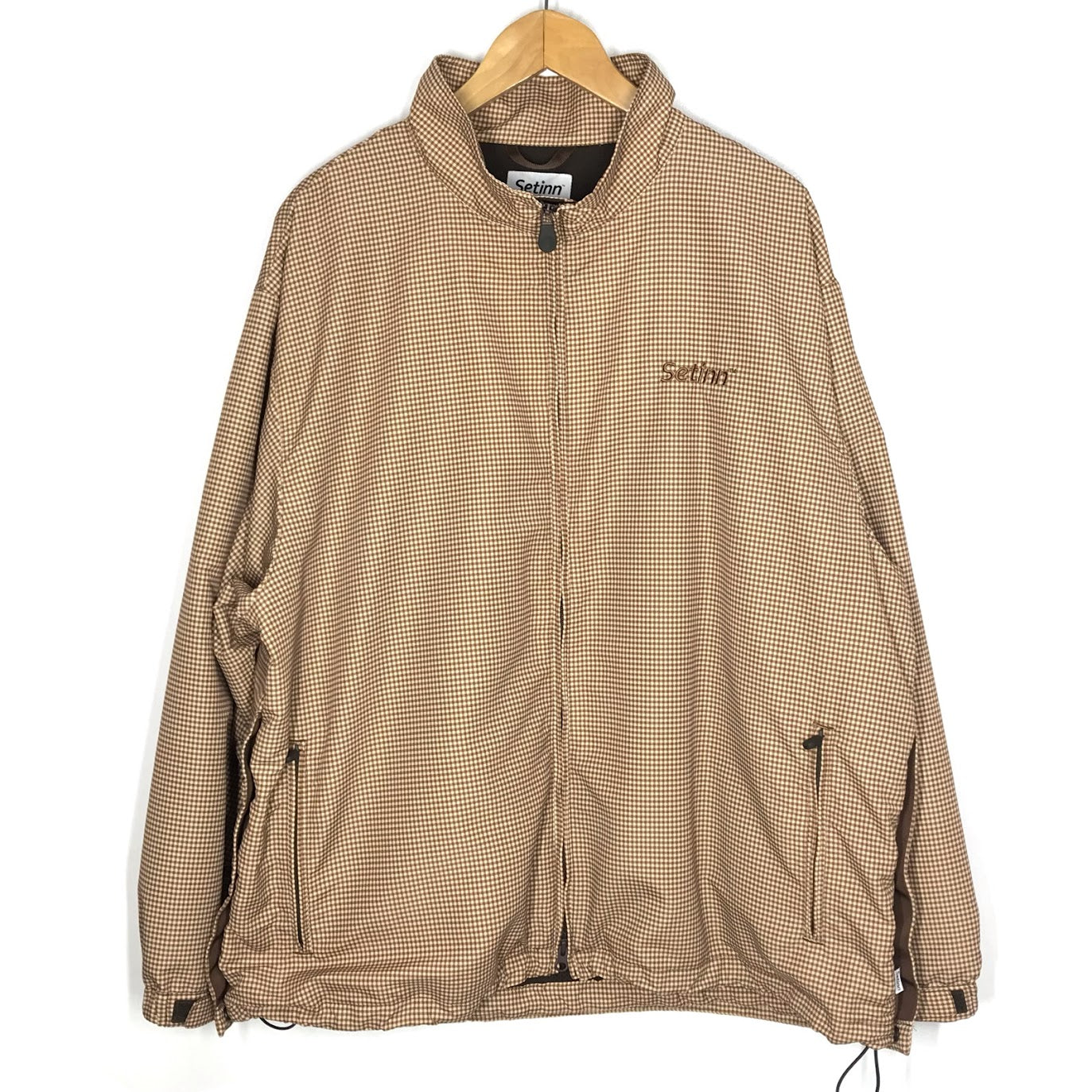 Setinn｜セットイン　Ballperson Jacket ナイロンジャケット ギンガムチェック ブラウン サイズ：XL【倉吉店】