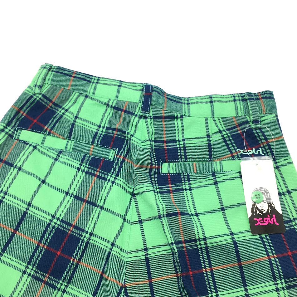 X-girl | エックスガール PLAID SLIM PANTS パンツ 05183614 チェック柄 グリーン系 サイズ：1【倉吉店】