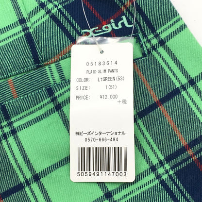 X-girl | エックスガール PLAID SLIM PANTS パンツ 05183614 チェック柄 グリーン系 サイズ：1【倉吉店】