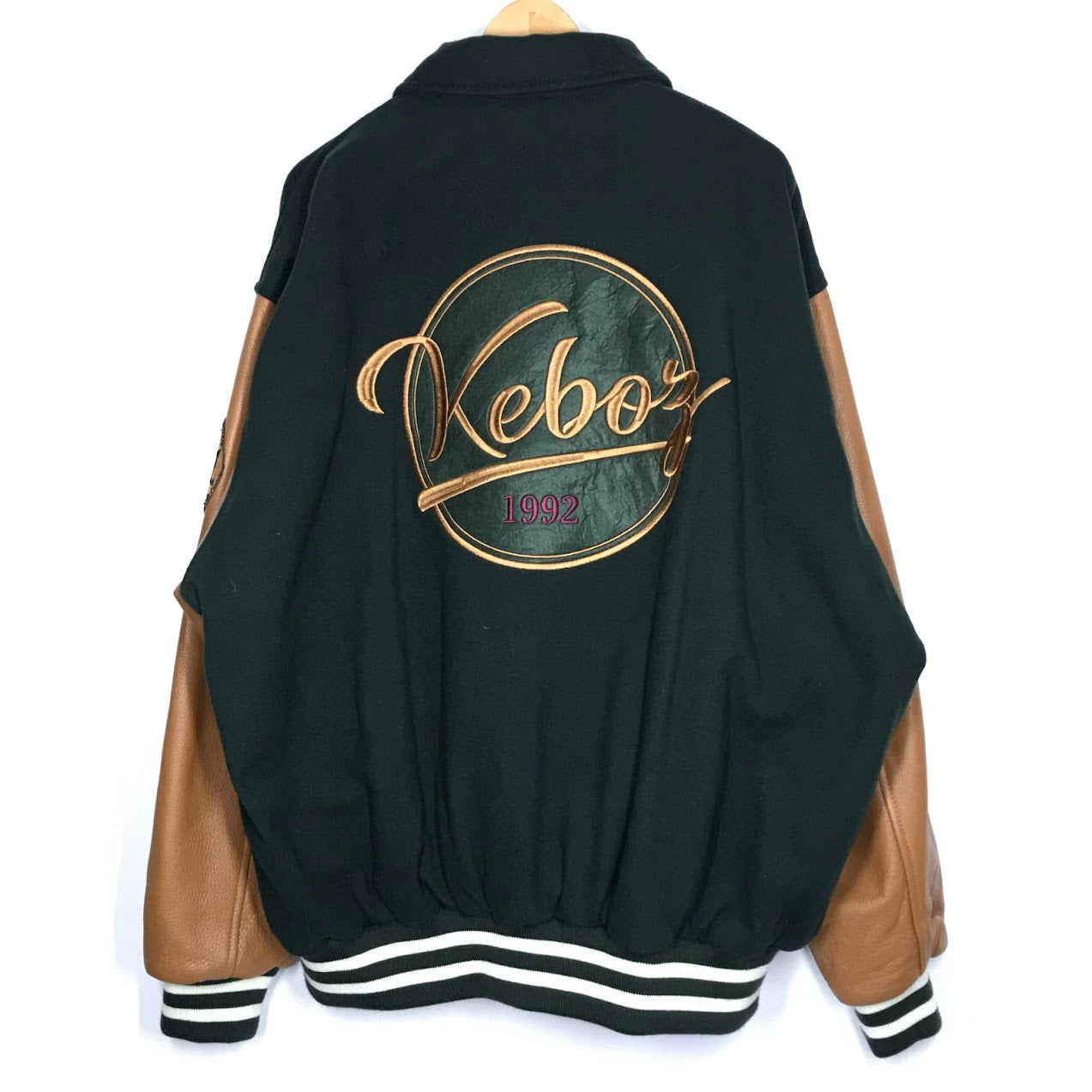 KEBOZ | ケボズ MELTON & LEATHER VARSITY JACKET メルトン＆レザー スタジャン グリーン サイズ：XL【倉吉店】