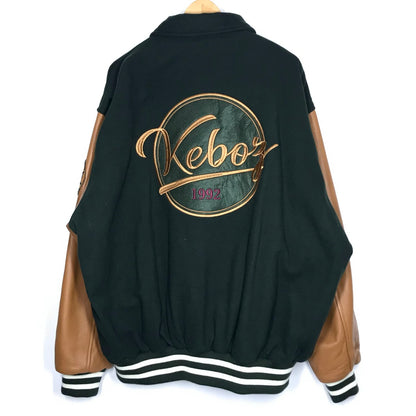 KEBOZ | ケボズ MELTON & LEATHER VARSITY JACKET メルトン＆レザー スタジャン グリーン サイズ：XL【倉吉店】
