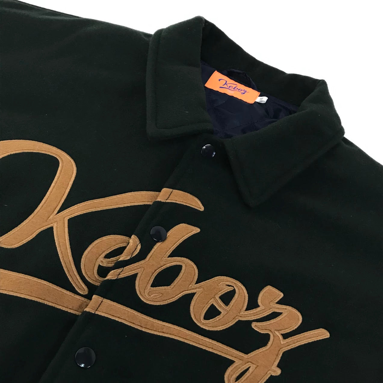 KEBOZ | ケボズ MELTON & LEATHER VARSITY JACKET メルトン＆レザー スタジャン グリーン サイズ：XL【倉吉店】