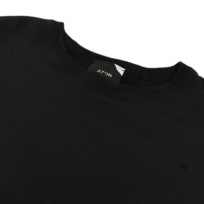 ATON | エイトン SUVIN GARMENT DYE CREWNECK PULLOVER スウェット 6923077 ブラック【倉吉店】