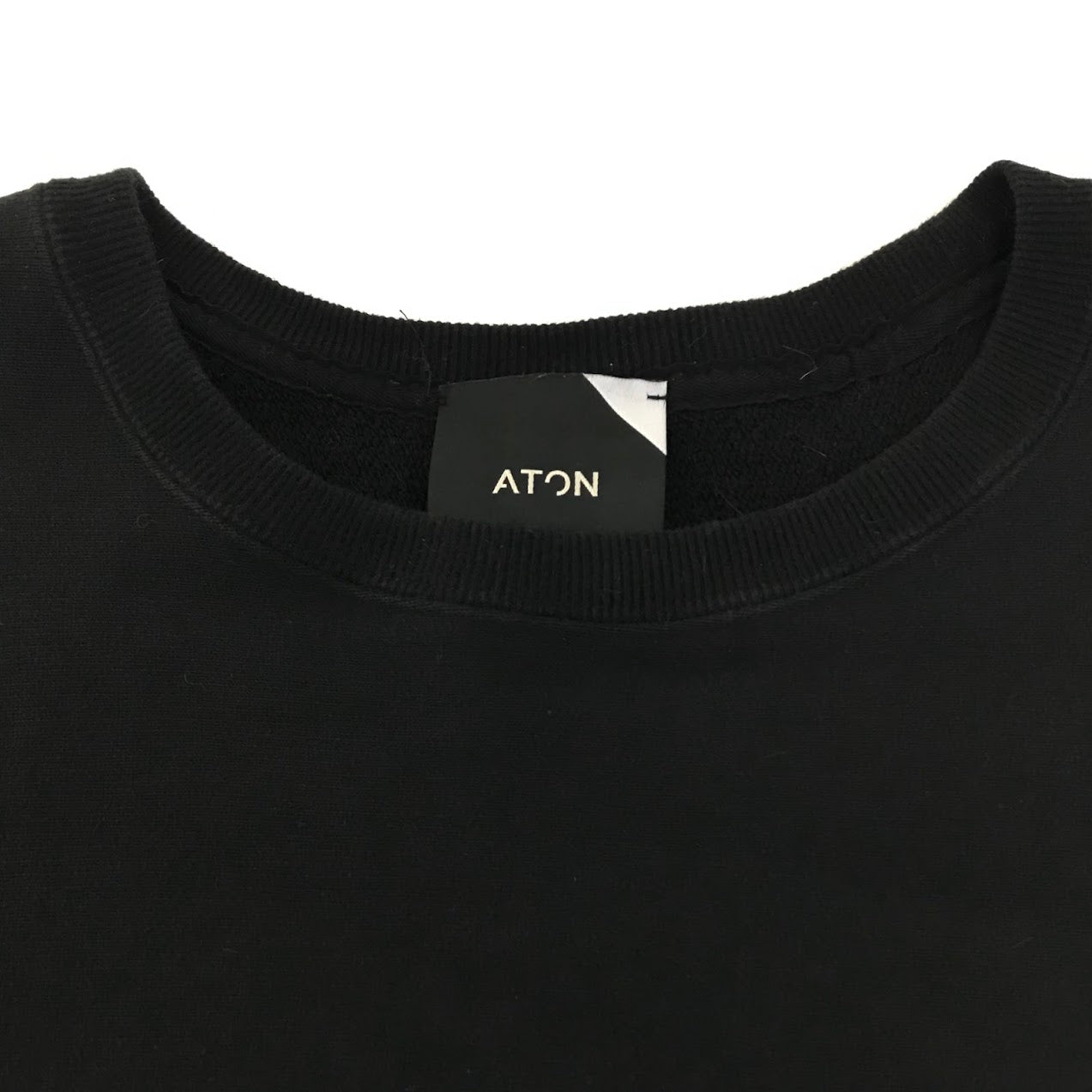 ATON | エイトン SUVIN GARMENT DYE CREWNECK PULLOVER スウェット 6923077 ブラック【倉吉店】