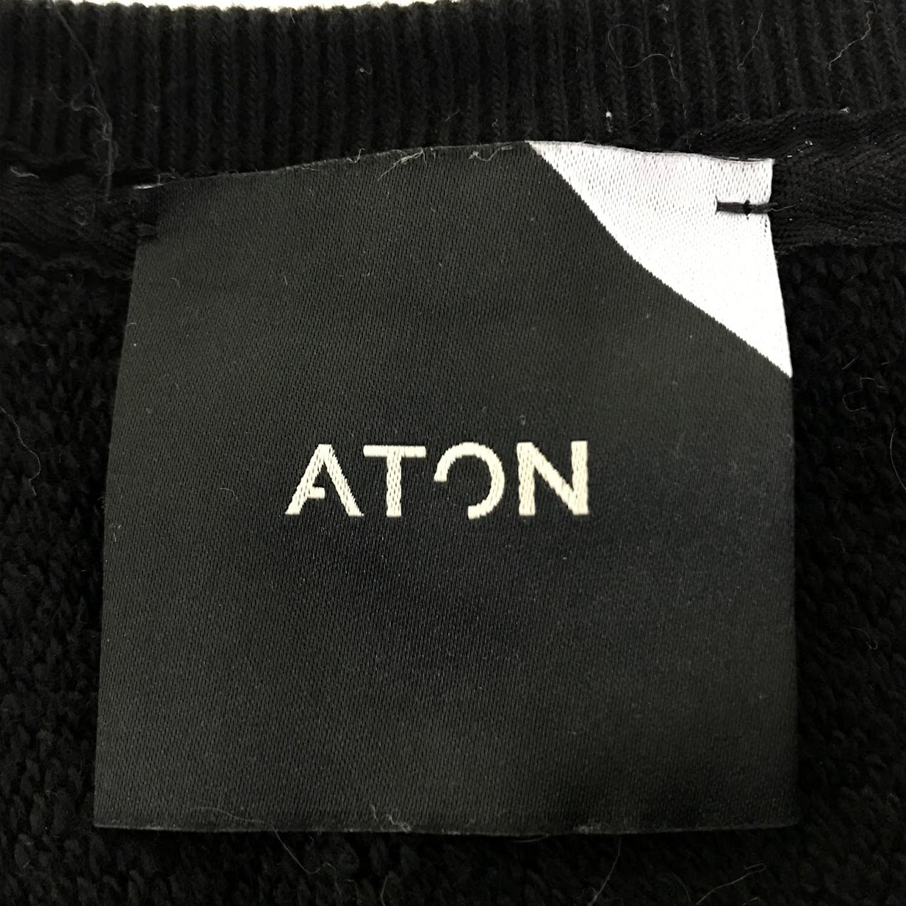 ATON | エイトン SUVIN GARMENT DYE CREWNECK PULLOVER スウェット 6923077 ブラック【倉吉店】